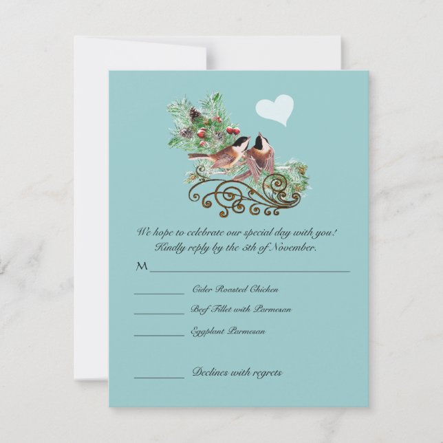 Tarjetas de RSVP: requieren invitaciones de tamaño (Anverso)