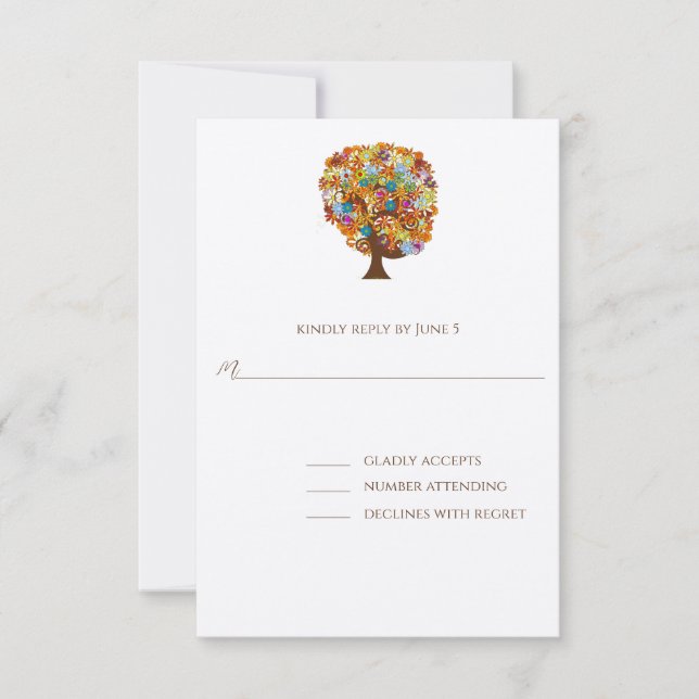 Tarjetas de RSVP: requieren invitaciones de tamaño (Anverso)