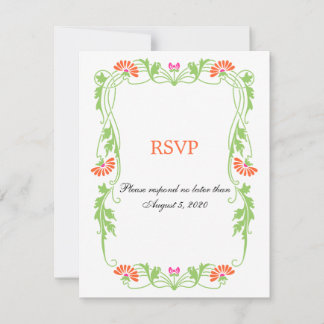 Tarjetas de RSVP / Respuesta con Florales y Remoli