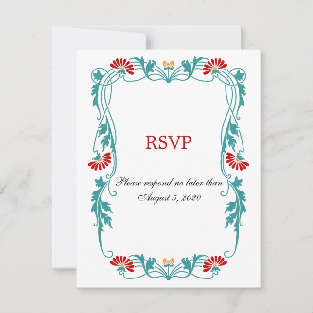 Tarjetas de RSVP / Respuesta de Florales y Remolin (Anverso)