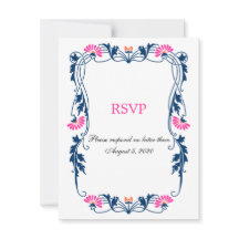 Tarjetas de RSVP / Respuesta de Florales y Remolin