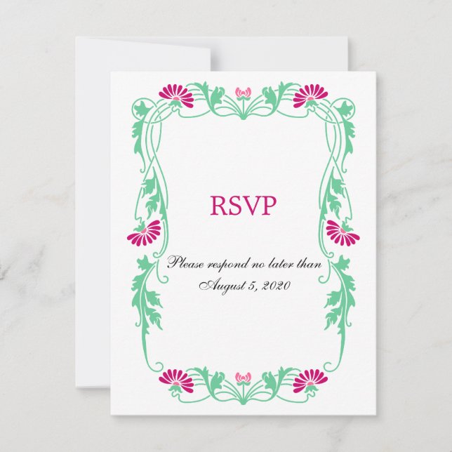 Tarjetas de RSVP / Respuesta de Florales y Remolin (Anverso)