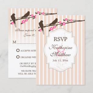 Tarjetas de RSVP / Respuesta Flores de Cerezo con 