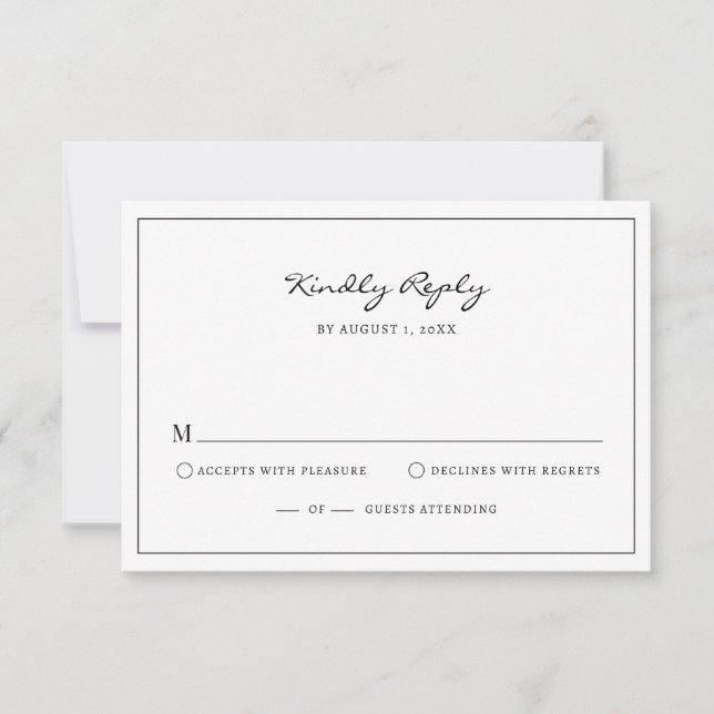 Tarjetas de RSVP Simples y Elegantes (Anverso)