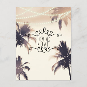 Tarjetas de RSVP Sueño Crema con Palmeras Tropical