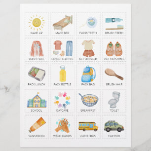 Tarjetas de Rutina Matutina para Niños 