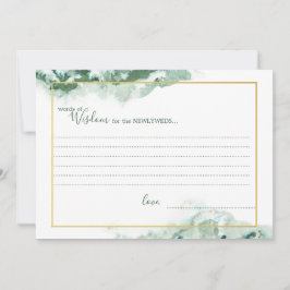 Tarjetas de Sabiduría de Boda con Marco Dorado y M
