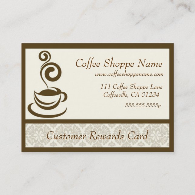 Tarjetas de sacador de la tienda del café (Anverso)