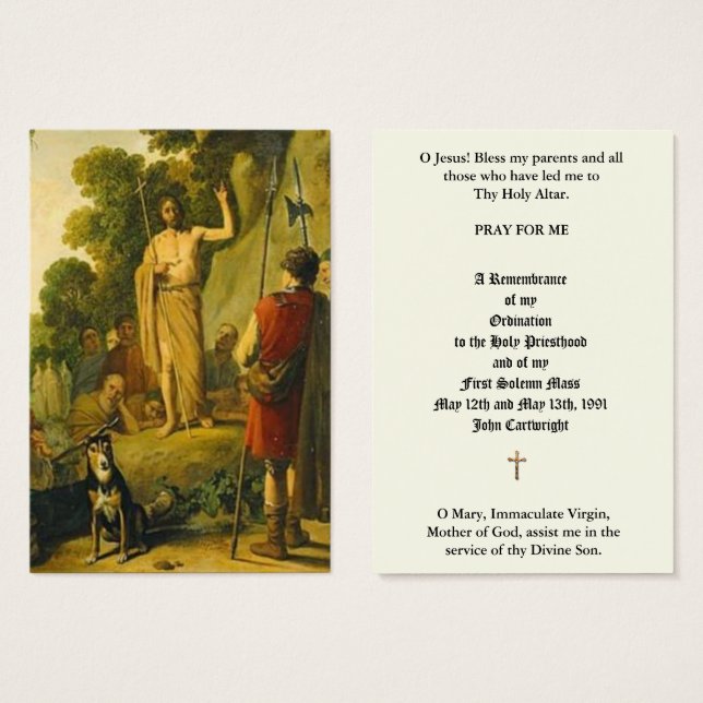 TARJETAS DE SALUD ANIVERSARIAS DE LA ORDENACIÓN SA (Anverso y reverso)