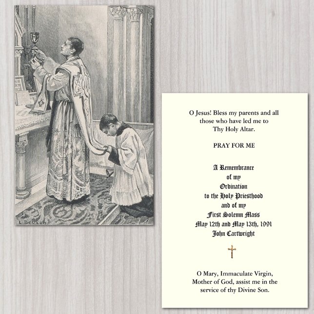 TARJETAS DE SALUD ANIVERSARIAS DE LA ORDENACIÓN SA (CATHOLIC PRIEST ANNIVERSARY OF ORDINATION PRAYER CARDS)