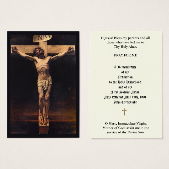 TARJETAS DE SALUD ANIVERSARIAS DE LA ORDENACIÓN SA (Anverso y reverso)