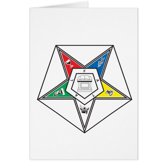Tarjetas de saludo con emblema de la Orden de la E (Frente)