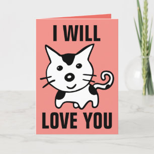 TARJETAS DE SALUDO DE AMOR DE GATO BONITO
