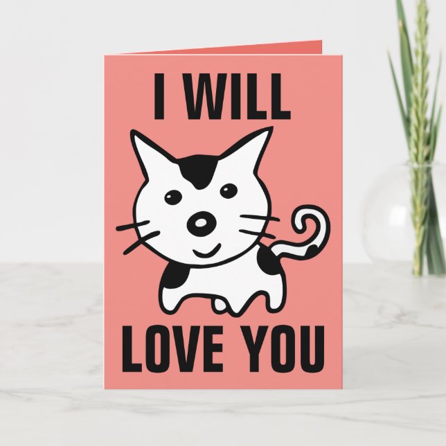 TARJETAS DE SALUDO DE AMOR DE GATO BONITO ROMANCE (Anverso)