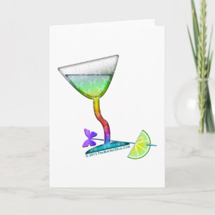 TARJETAS DE SALUDO DE COCTEL - MARIPOSA MARTINI
