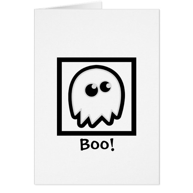 Tarjetas de saludo de Halloween con ghost lindo (Frente)