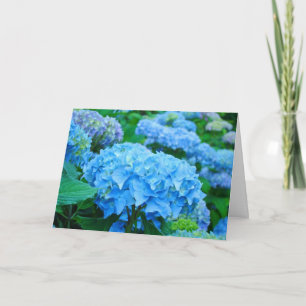 Tarjetas de saludo de jardín Hortensias azules Flo