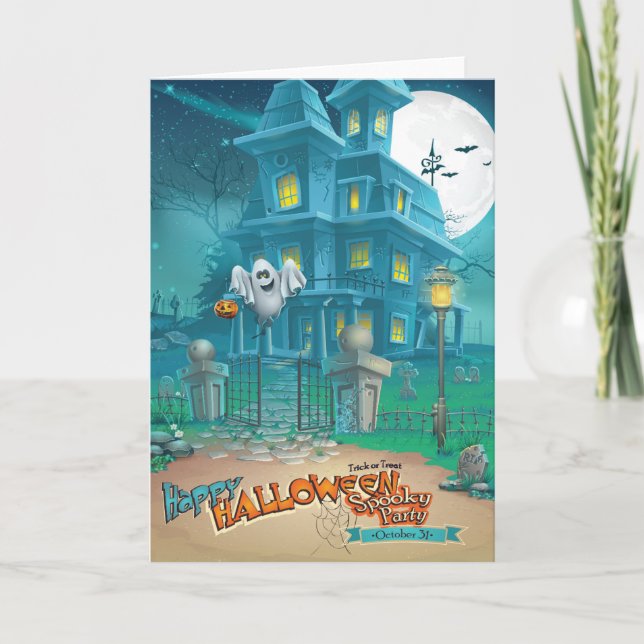 Tarjetas de saludo de la casa embrujada de Hallowe (Anverso)