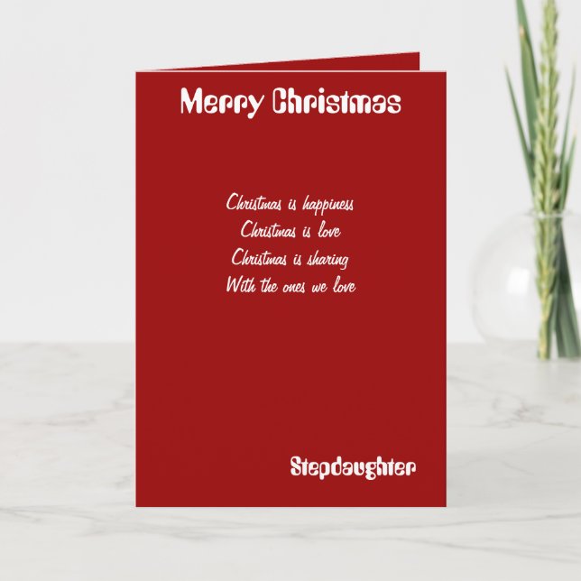 Tarjetas de saludo de Navidades hijastra (Anverso)
