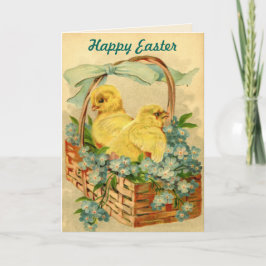 Tarjetas de saludo de Pascua vintage de pollitos e