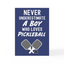 Tarjetas de saludo de Pickleball para niños jugado