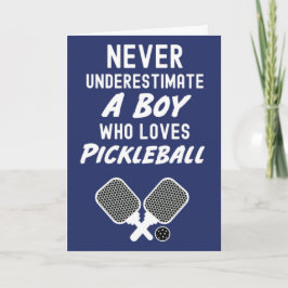 Tarjetas de saludo de Pickleball para niños jugado