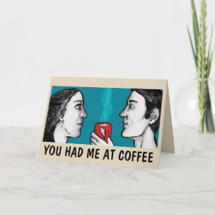 TARJETAS DE SALUDO DE ROMANCE AMOR POR CAFÉ