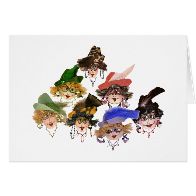 Tarjetas de saludo de Siete mujeres brillantes (Anverso (Horizontal))