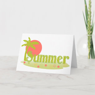 Tarjetas De Saludo De Sol Y Árbol De Verano De Pla