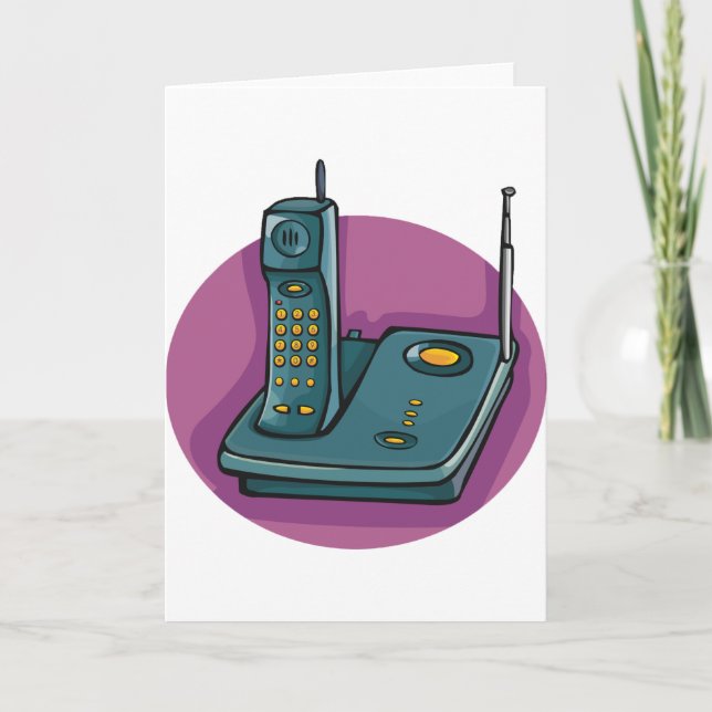 Tarjetas De Saludo De Teléfono Y Máquina De Respue (Anverso)