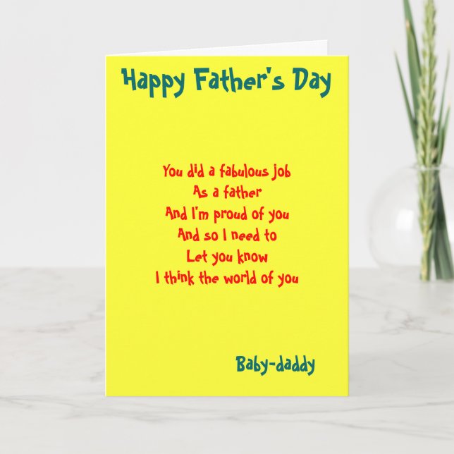 Tarjetas de saludo del día de papá bebé (Anverso)