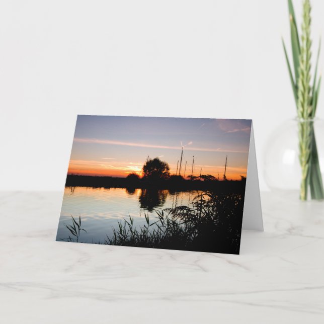 Tarjetas de saludo "Sunset on the Norfolk Broads" (Anverso)