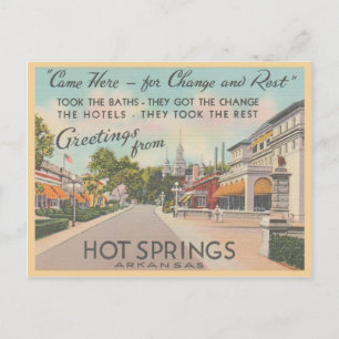 Tarjetas de salutación antiguas de Hot Springs Ark