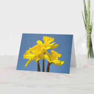 Tarjetas de salutación de narcisos amarillos perso