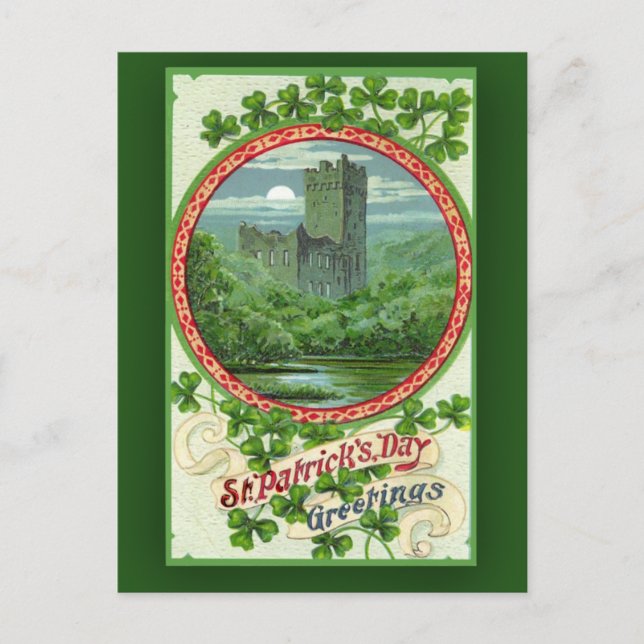 Tarjetas de San Patricio con Castillo Irlandés (Anverso)