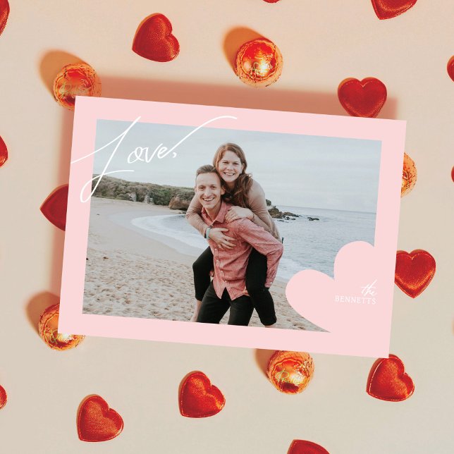 Tarjetas de San Valentín con foto en marco de amor (Subido por el creador)