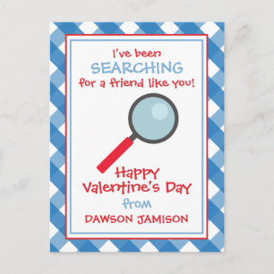 Tarjetas de San Valentín con Lupa de Gingham