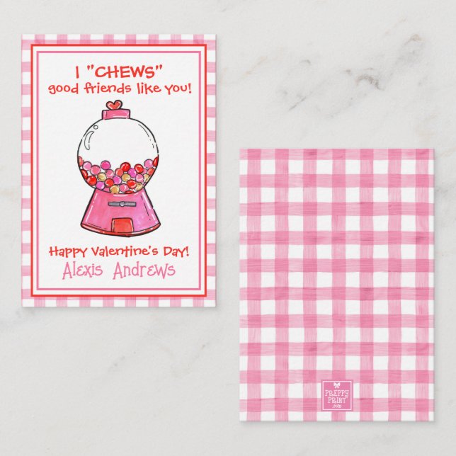 Tarjetas de San Valentín de caramelos de cuadros r (Anverso / Reverso)
