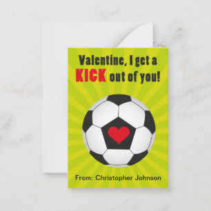 Tarjetas de San Valentín de clase de fútbol para n