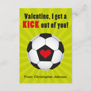 Tarjetas de San Valentín de clase de fútbol para n