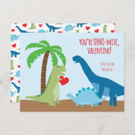 Tarjetas de San Valentín de clase Dinosaurio - T-R