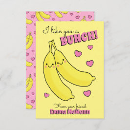 Tarjetas de San Valentín de clase para niños banan