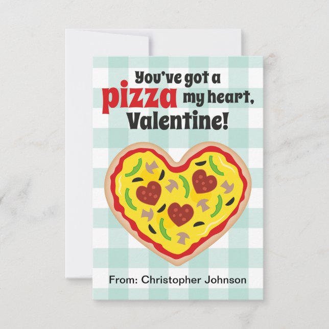 Tarjetas de San Valentín de clase Pizza para niños (Anverso)