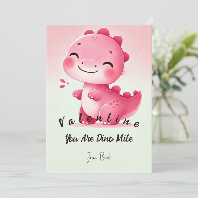 Tarjetas de San Valentín de Dinosaurio (Anverso de pie)