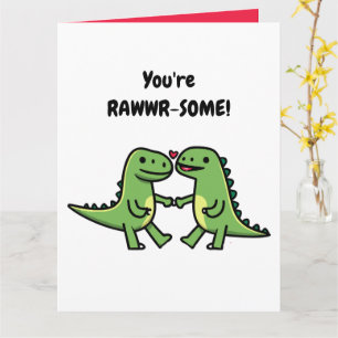 Tarjetas de San Valentín de dinosaurios