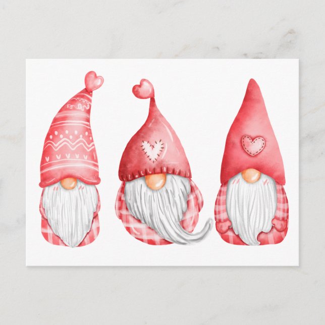 Tarjetas de San Valentín de Gnomos de Amor Bonito (Anverso)