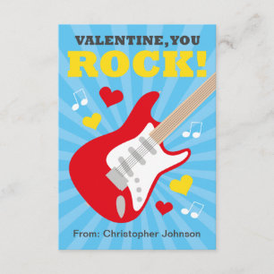 Tarjetas de San Valentín de guitarra para niños