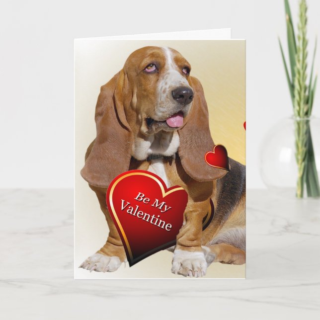 Tarjetas de San Valentín de Hound Basset (Anverso)