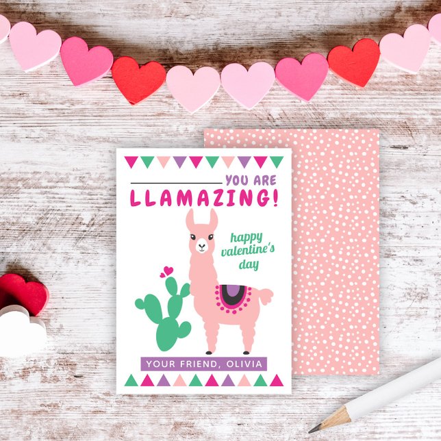 Tarjetas de San Valentín de Llama Rosa Llamazing p (Subido por el creador)