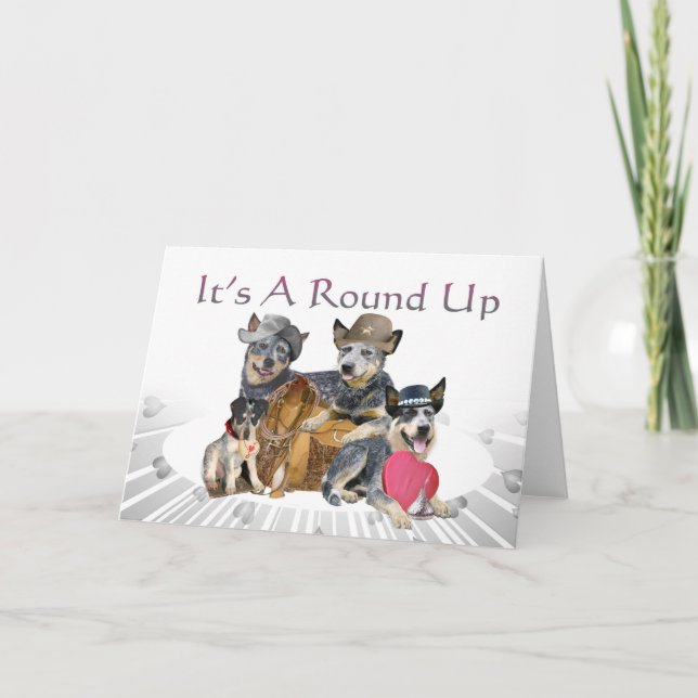 Tarjetas de San Valentín de perro bovino (Anverso)